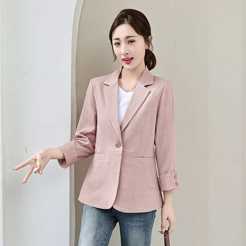 2025春季新款设计感时尚气质西装女洋气显瘦遮肉休闲女小西服8001