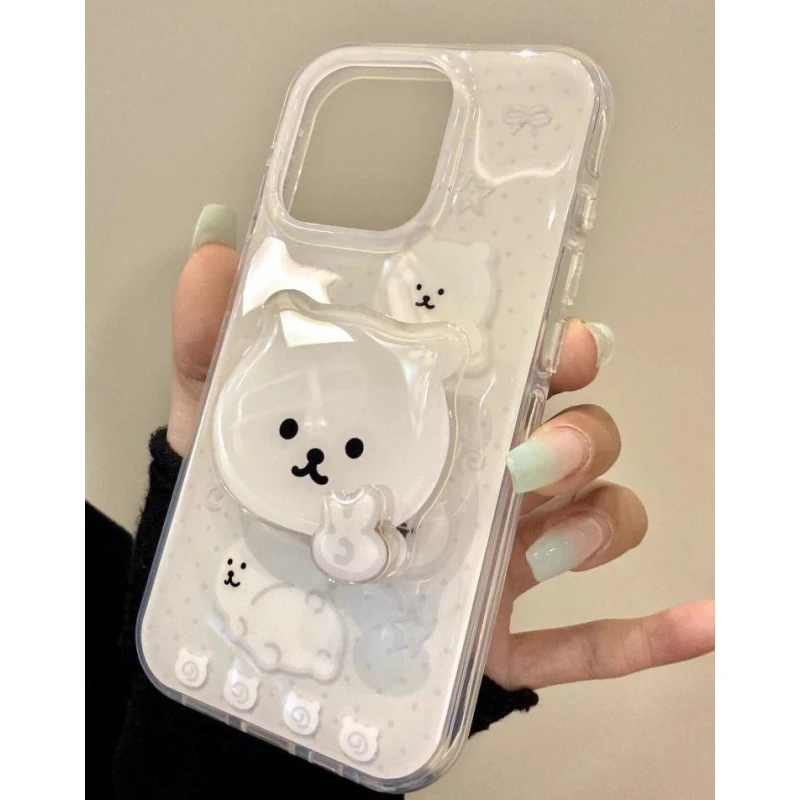 奥菲顿比耶自嘲熊支架适用iPhone16大孔手机壳华为vivo小米oppo套