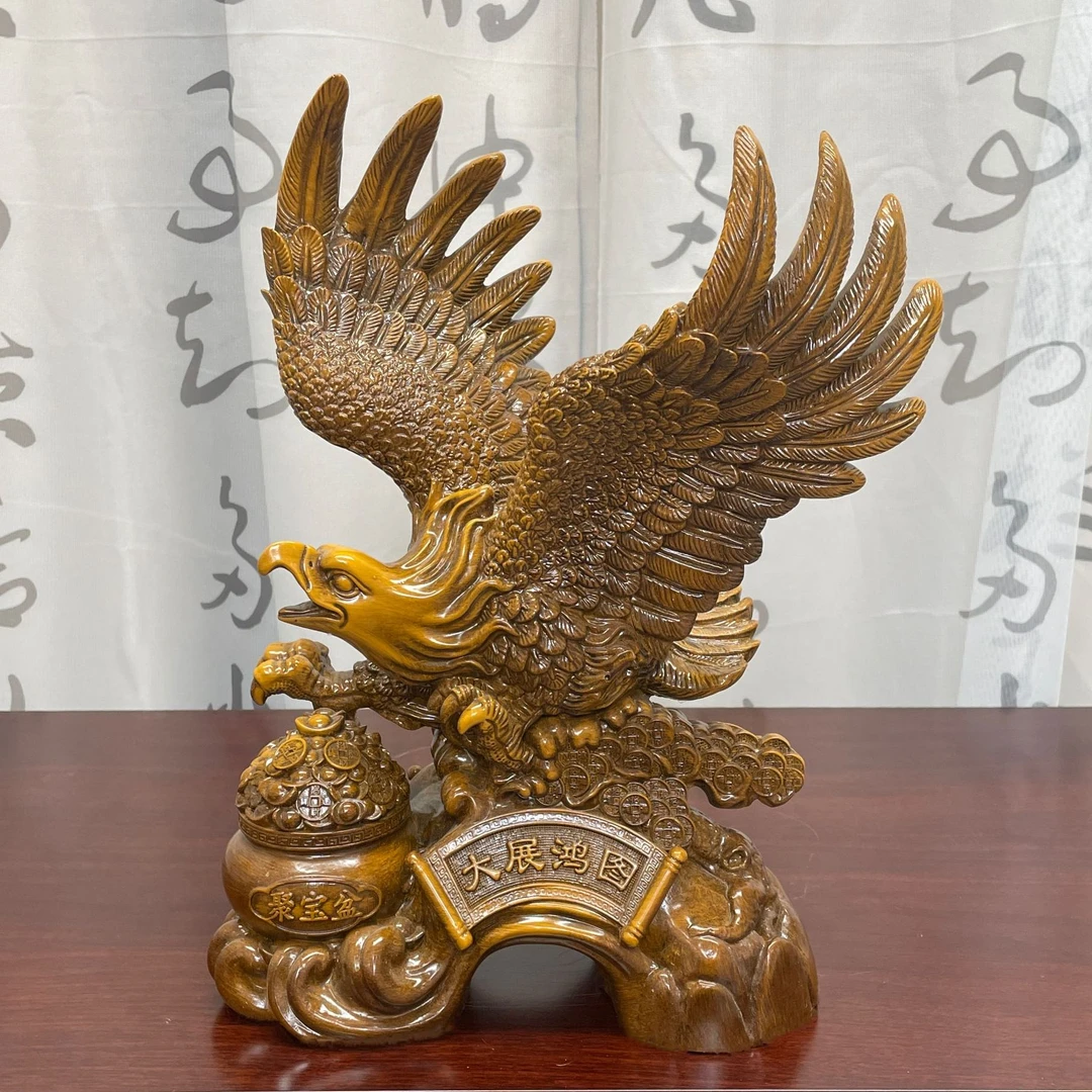 福利《大展宏图》老鹰摆件玄关前台书房中式摆设