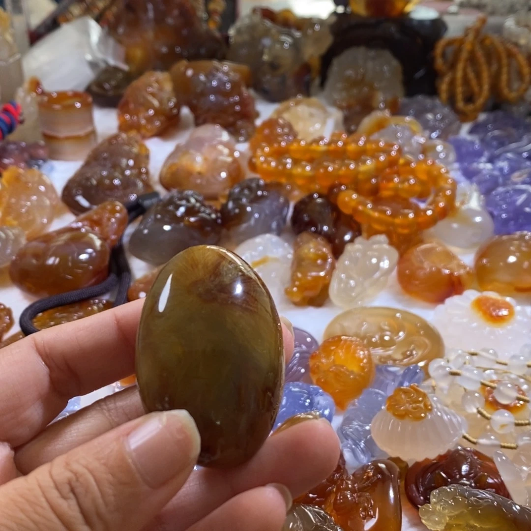 玛瑙/玉髓未镶嵌玛瑙手把石