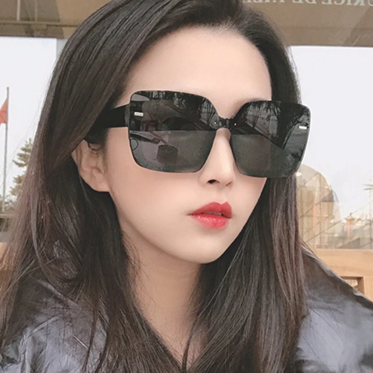 米钉方形无框太阳镜女士韩版潮2025新款墨镜大框防紫外线ins眼镜