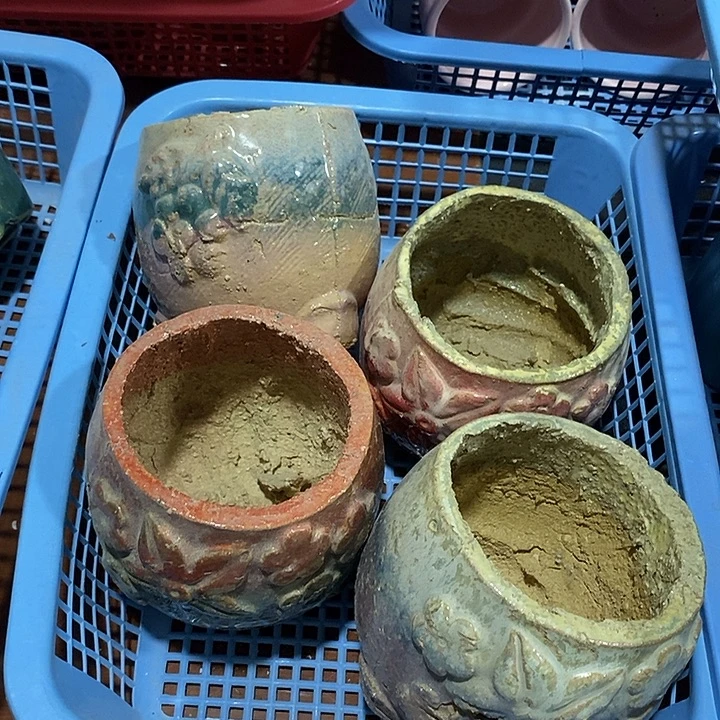 摆件陶盆有孔 微瑕介意勿拍