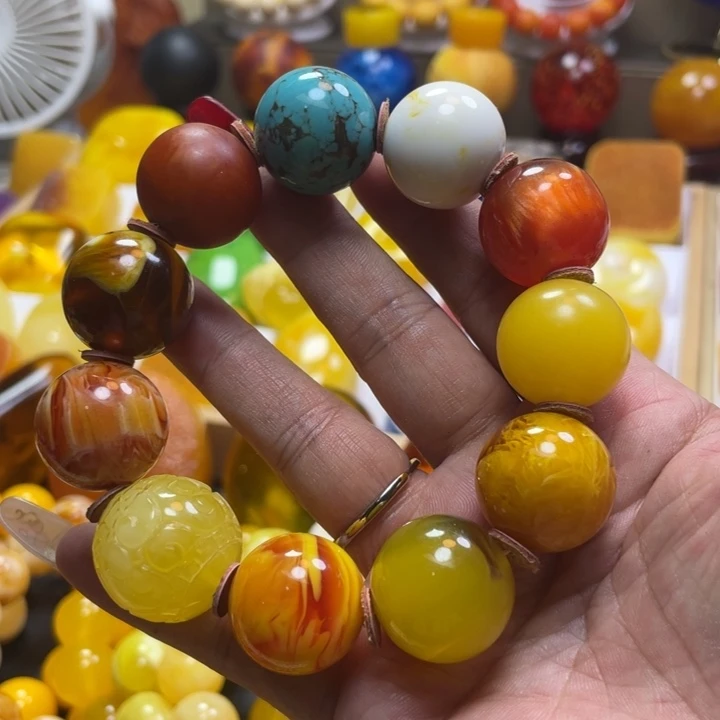 琥珀未镶嵌珠宝奇石多种规格手串