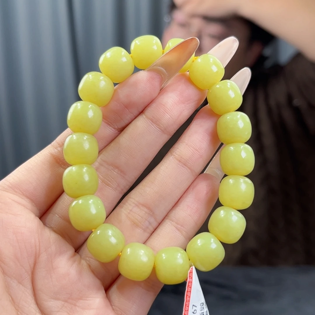 和田玉未镶嵌手串天然和田玉新疆若羌黄口手串12