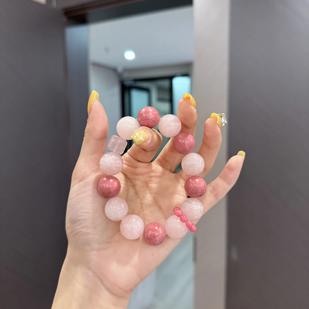 *莉莉丝*粉水晶蔷薇辉手串手链E3-2