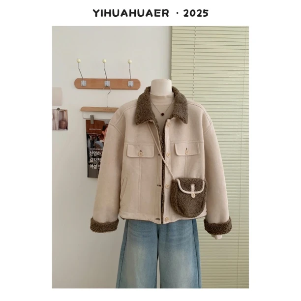 BHH-9769【咸口曲奇】东大门韩国原单韩系翻领百搭外套➕包包