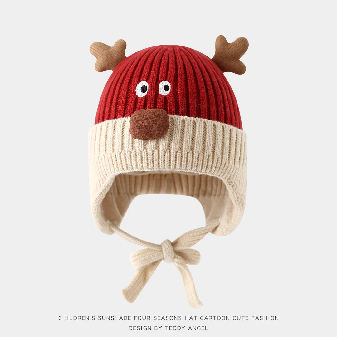 女休闲无檐毛线帽帽子保暖儿童帽秋冬季护耳宝宝针织网红婴儿帽