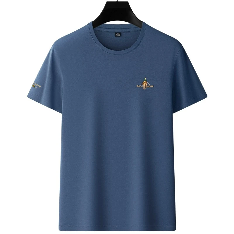男士短袖圆领t恤 2025夏季新款宽松高端刺绣个性时尚百搭薄款体恤