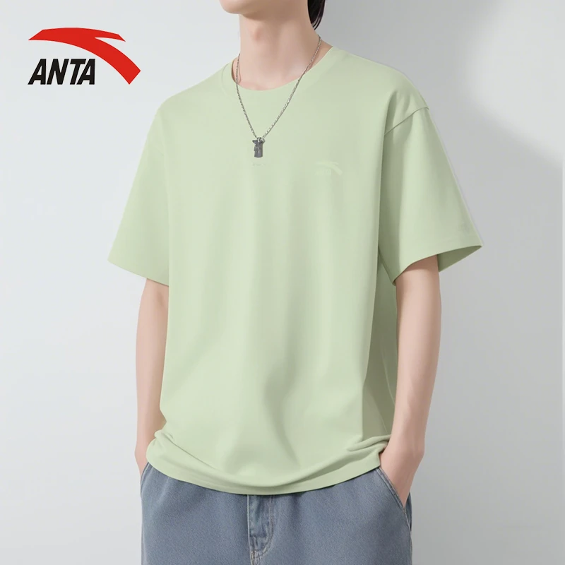 安踏棉质短袖男夏季新款速干衣t恤时尚男款半袖透气跑步运动上衣