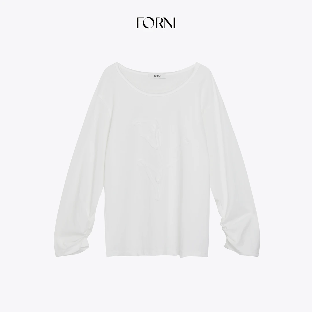 FORNI  斜肩刺绣卫衣