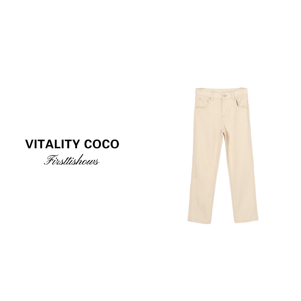 「VITALITY COCO」25新款牛仔极简高腰显瘦长裤牛仔裤-1799