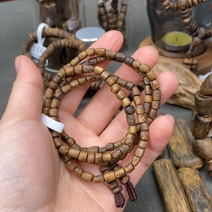 沉香手串奇楠沉香随型多圈10