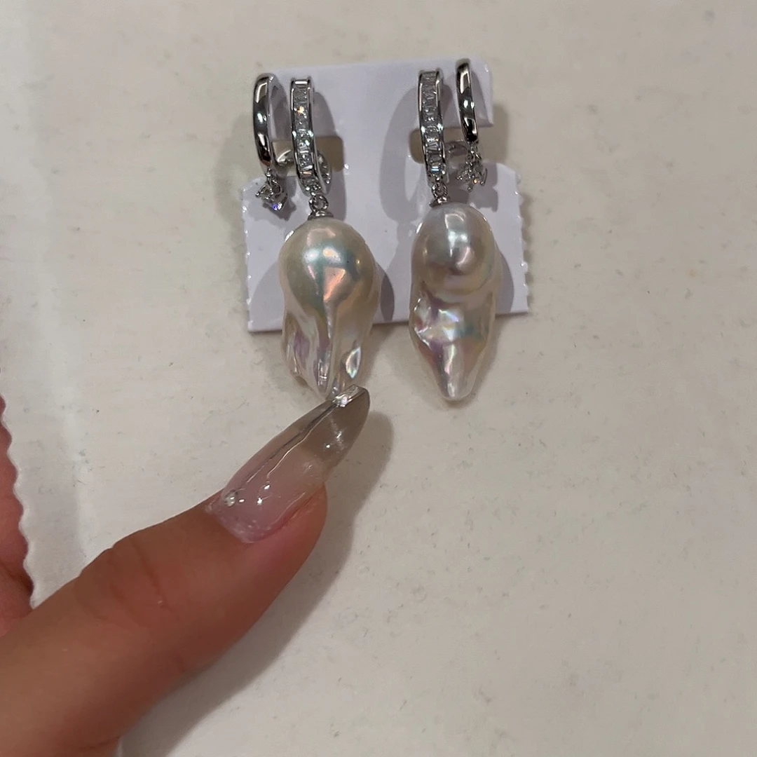 合金淡水珍珠耳饰