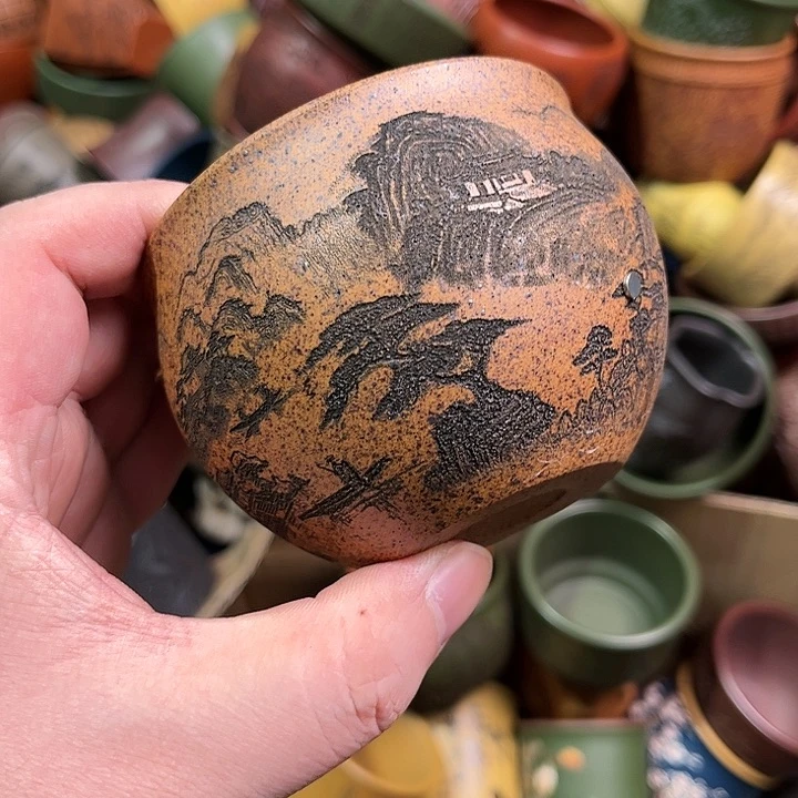 紫砂茶杯全手工紫砂主人杯