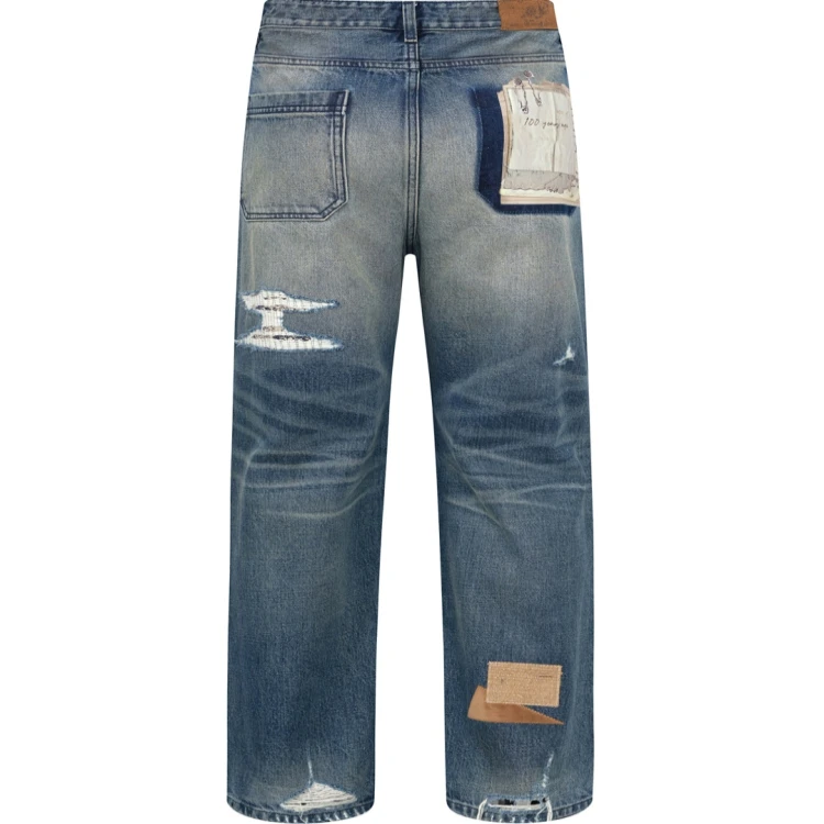 实体现货 Birth of Royal Child BORC 海报拼接水做旧牛仔裤