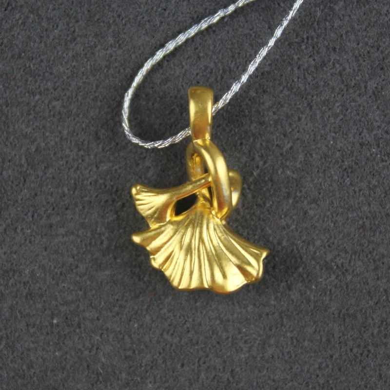 银杏叶三生有幸吊坠 足金999 丰一阁黄金