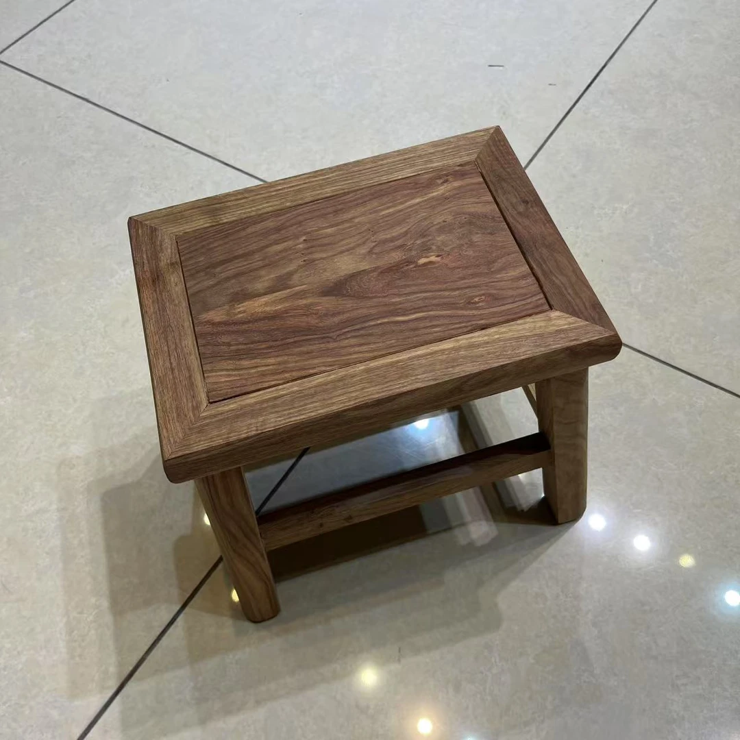 原木色刺猬紫檀长方形加厚小方凳 宝宝凳 换鞋凳  30*21*26