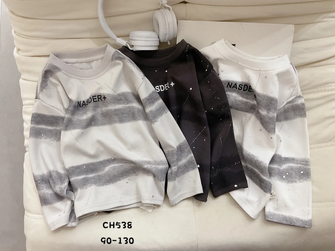 N2-2。538 休闲百搭男宽松条纹极简风休闲风卫衣长袖上衣春秋