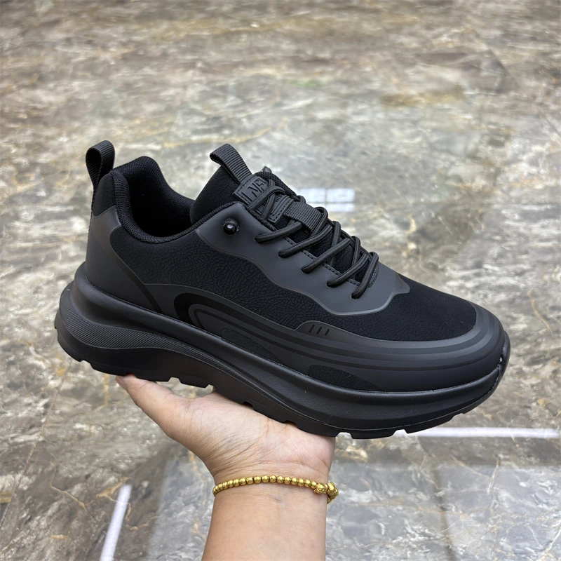 2025秋冬防水新款男鞋厚底百搭休闲运动鞋低帮系带鞋子百搭男士鞋