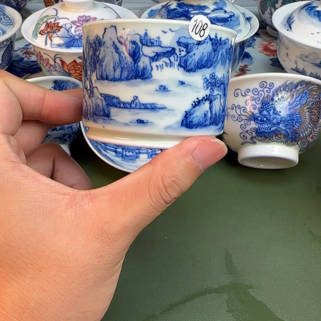 彦祖纯手工手绘茶具108
