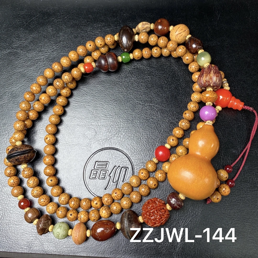 晶仰 ZZJWL-144 老星月菩提108颗老葫芦多宝阵毛衣链