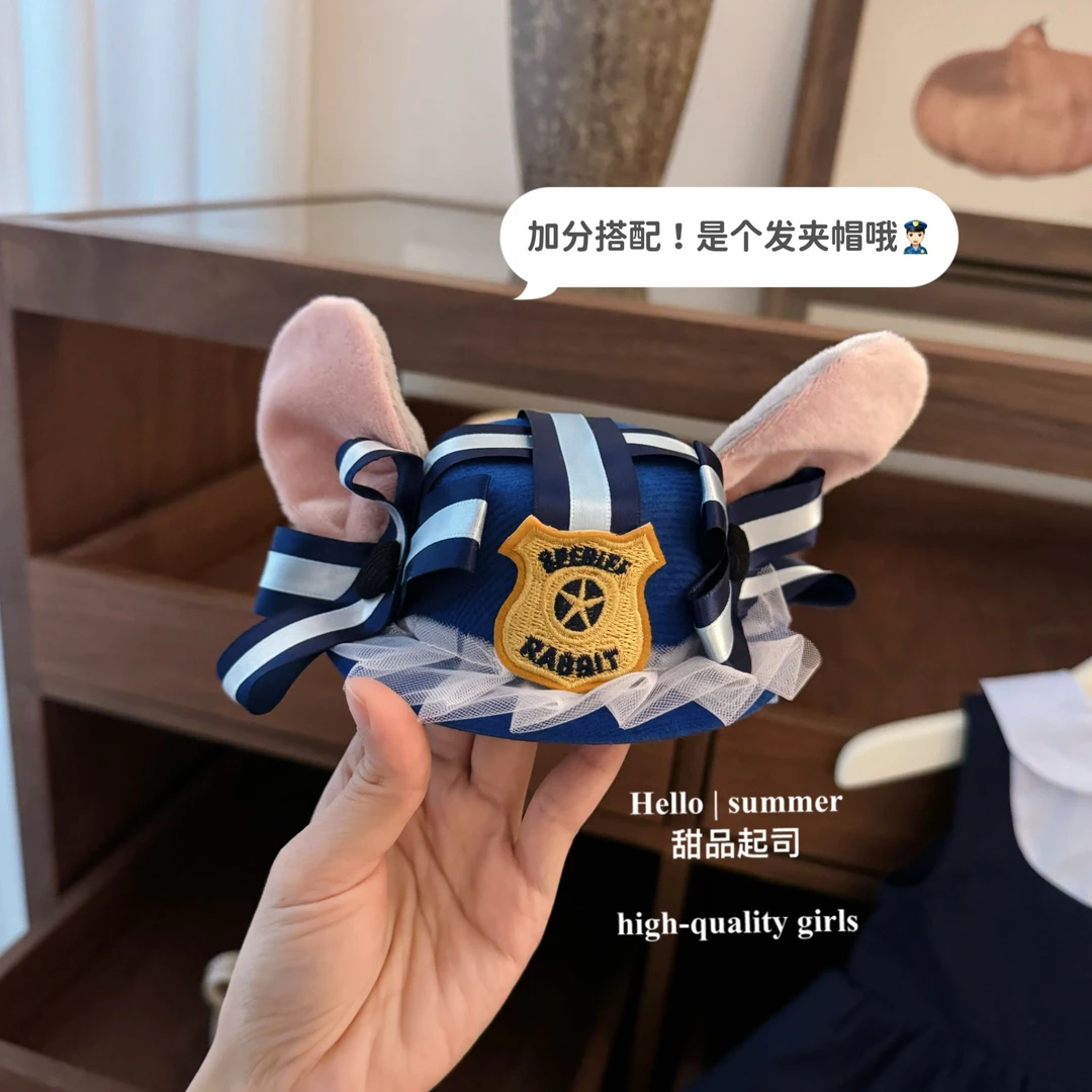 【甜品起司】版型超正！加分搭配女宝宝可爱兔子朱迪卡通帽子发夹