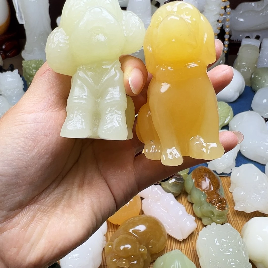 石材夜*两个小狗手把