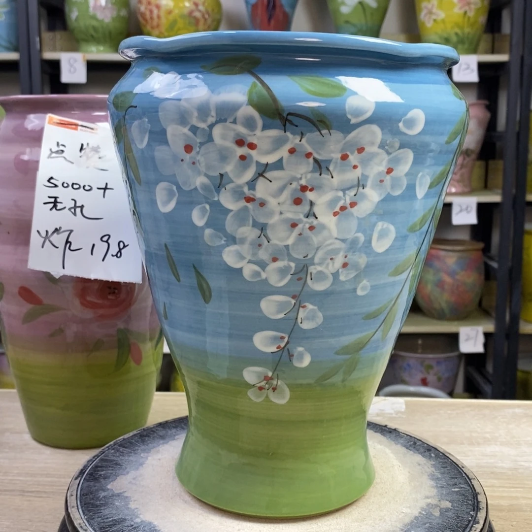 景德镇手工手绘陶瓷花盆