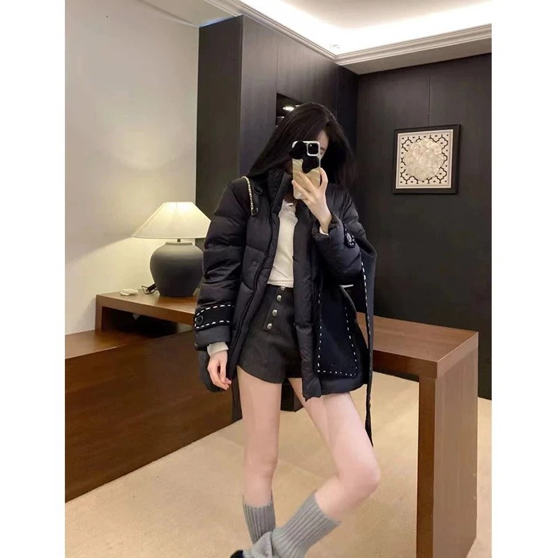 【ShawEleven】90白鹅绒 围巾保暖设计感气质拼色鹅绒服 JYYRJN001