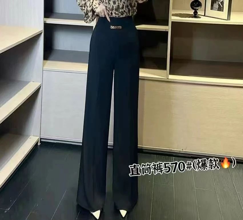 2025夏季新款气质百搭窄版显瘦直筒裤