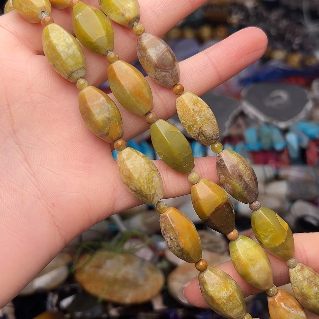 玛瑙/玉髓合金珠宝半成品G299。12mm天然袖玉桶珠一条