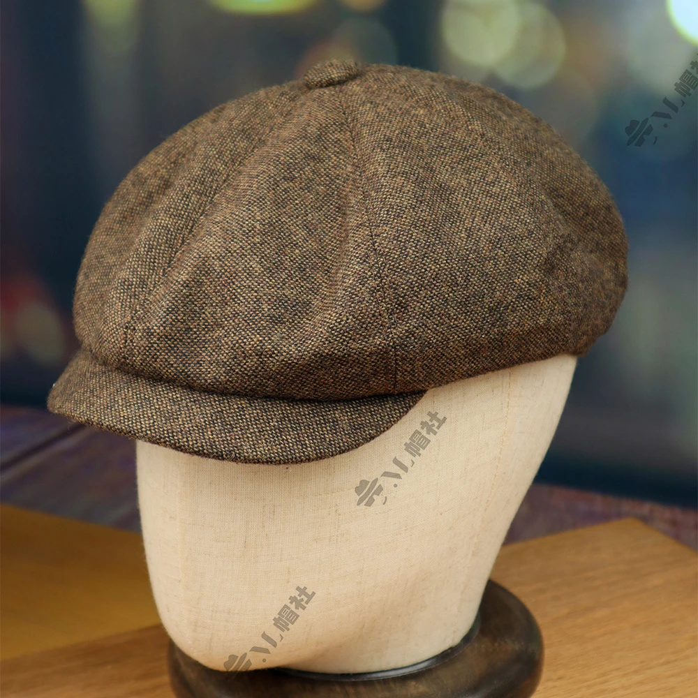 男士文艺复古报童帽英伦风雅痞贝雷帽秋冬保暖纯色羊毛前进帽女生