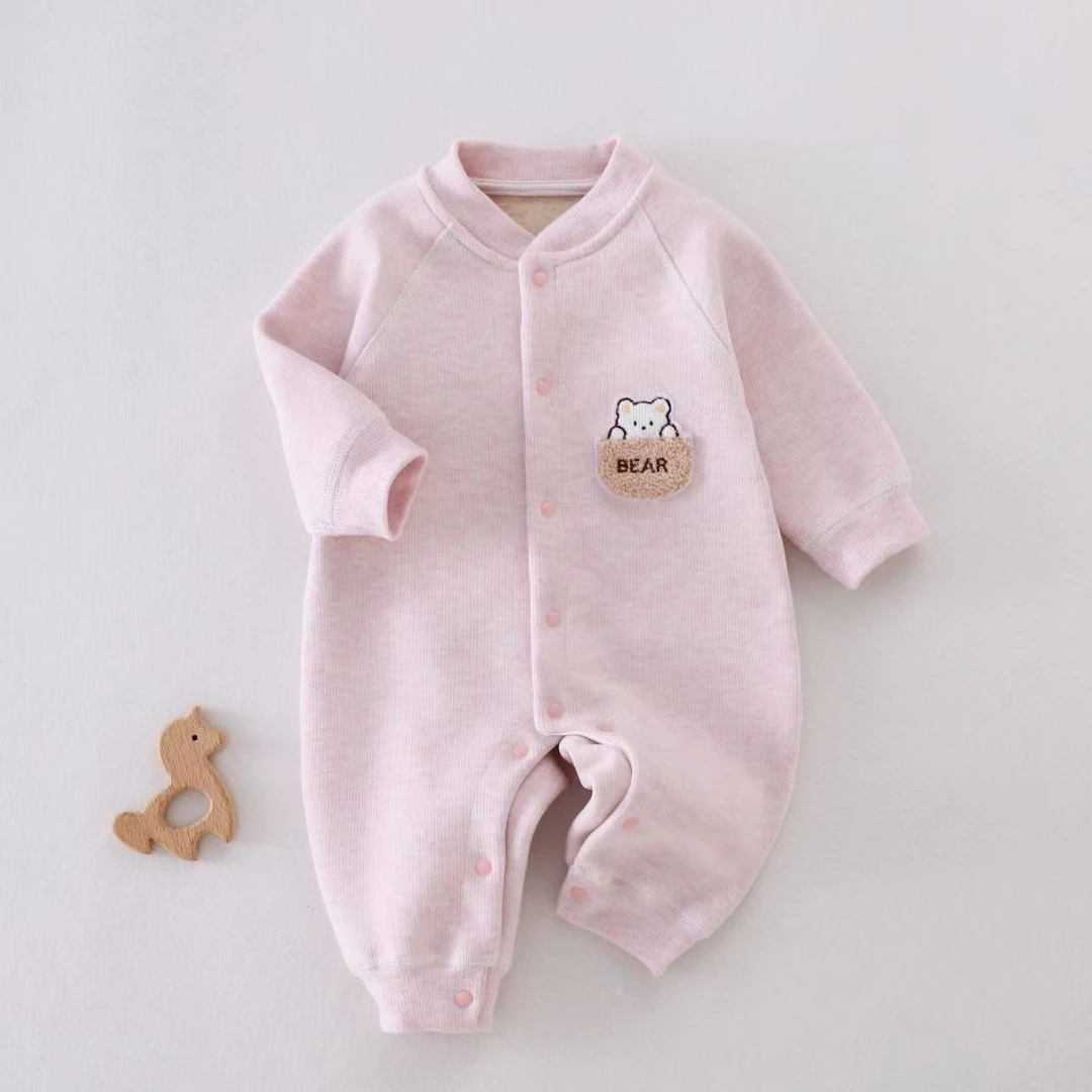 【米其专享】秋冬新品爬服外套保暖哈衣彩色高密度长袖幼儿爬服