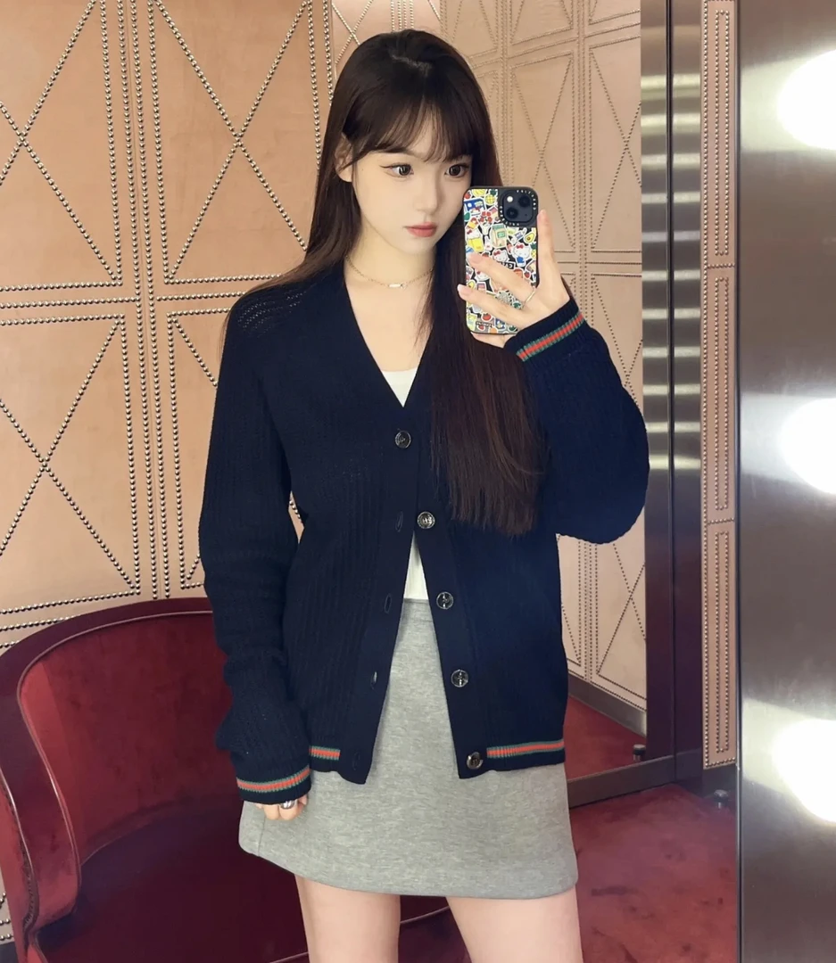 99新 GUCCI/古驰 yy666 棉 24ss织带镂空针织开衫 M码