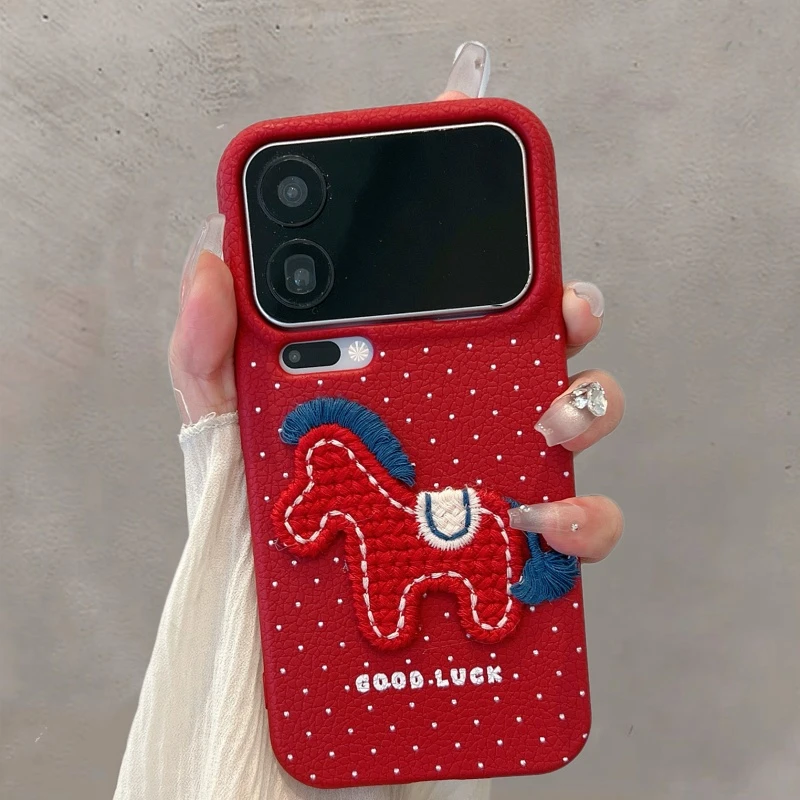 适用小米17pro手机壳马年新款国风喜庆17promax刺绣小马防摔软壳