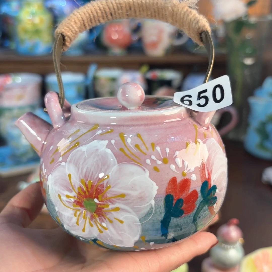 狒*?景德镇手绘高温釉下彩陶瓷茶具