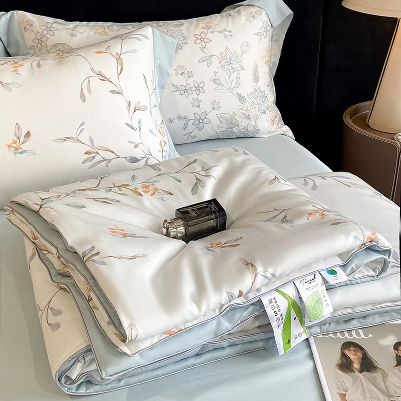 轻奢100S天丝夏凉被夏季凉感丝滑裸睡空调被莱赛尔四件套家纺床品