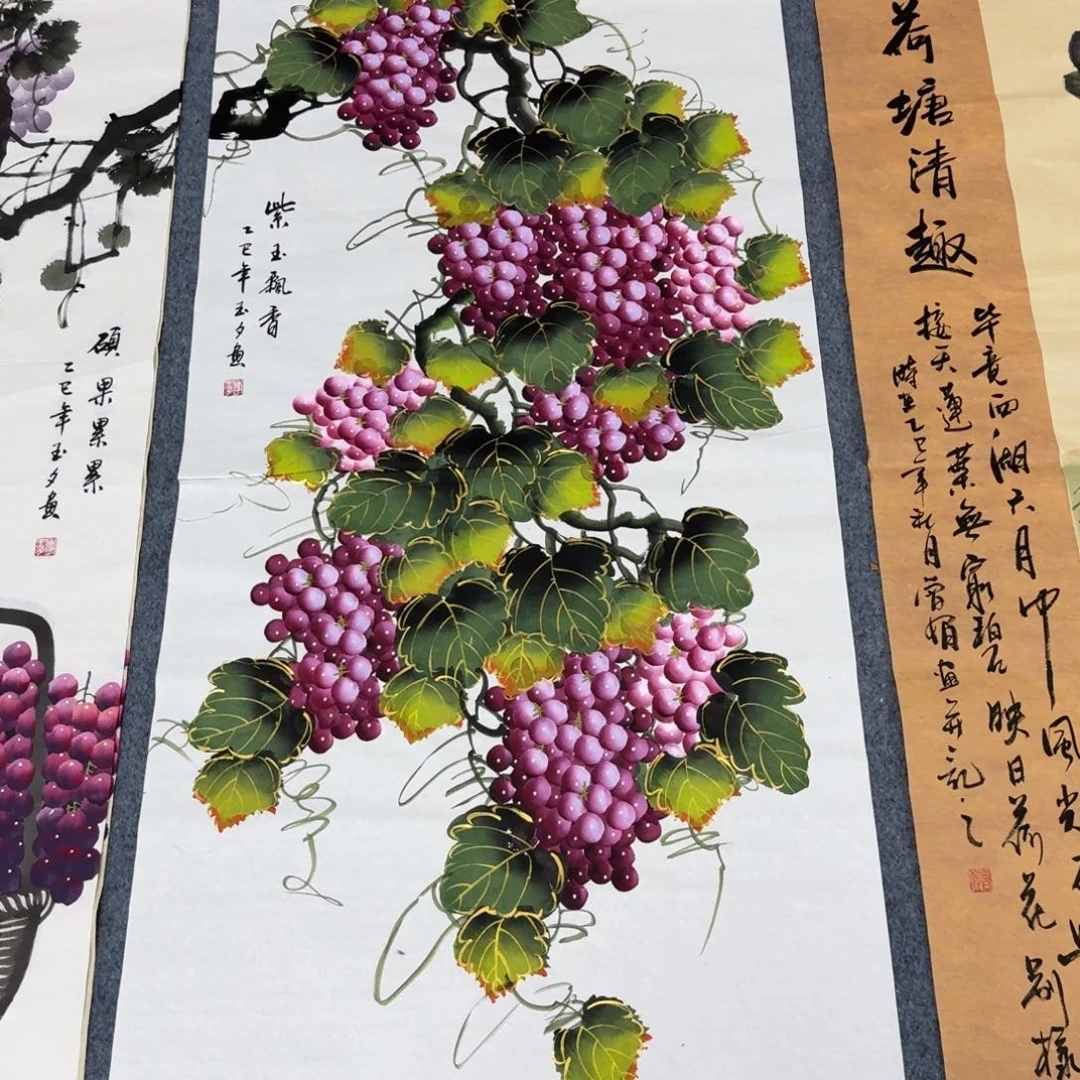 国画四尺尺寸70X140纯手绘作品