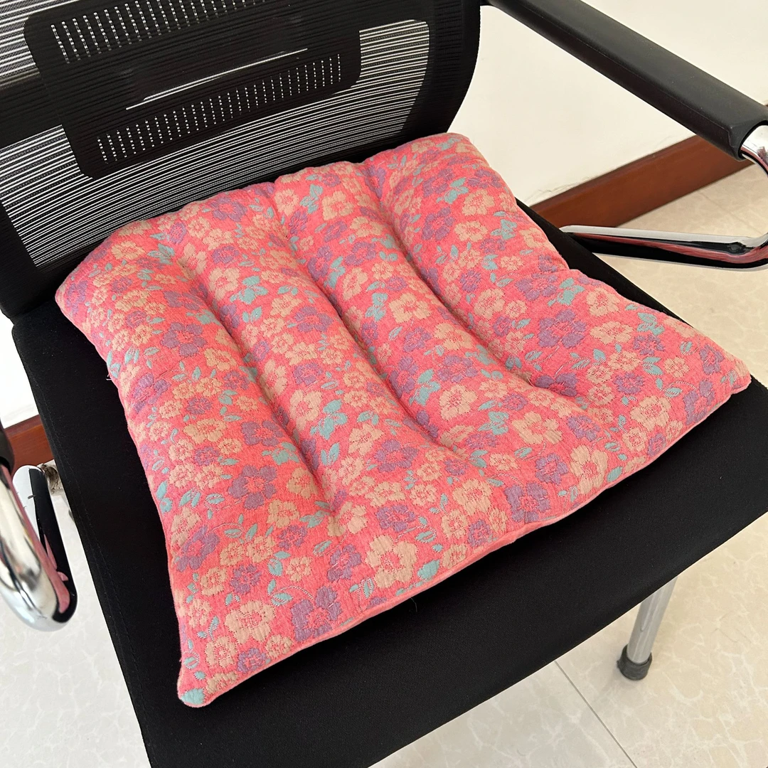 大号A类新款爆款纯棉新中式国风方形坐垫三层纱提花可水洗坐垫