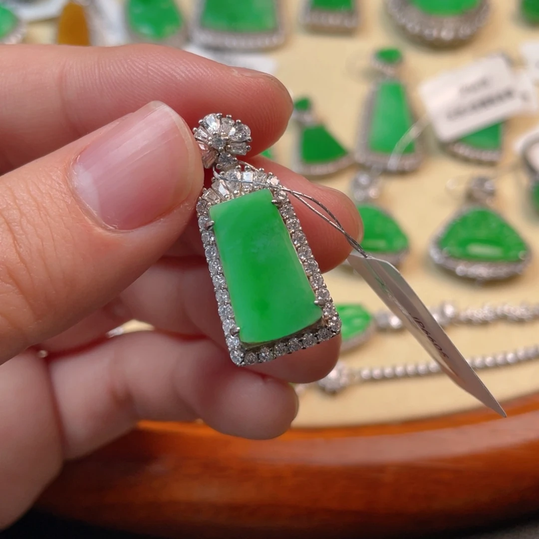 翡翠吊坠(不含链)银S925镶嵌