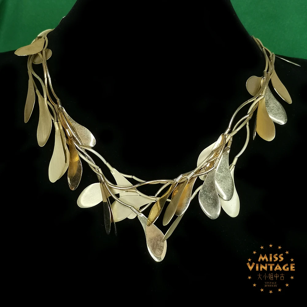 MONET三层灵动叶片项链47cm[2502128-037]