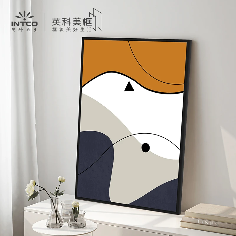 英科美框现代抽象客厅装饰画玄关竖版大气简约挂画北欧风格壁画
