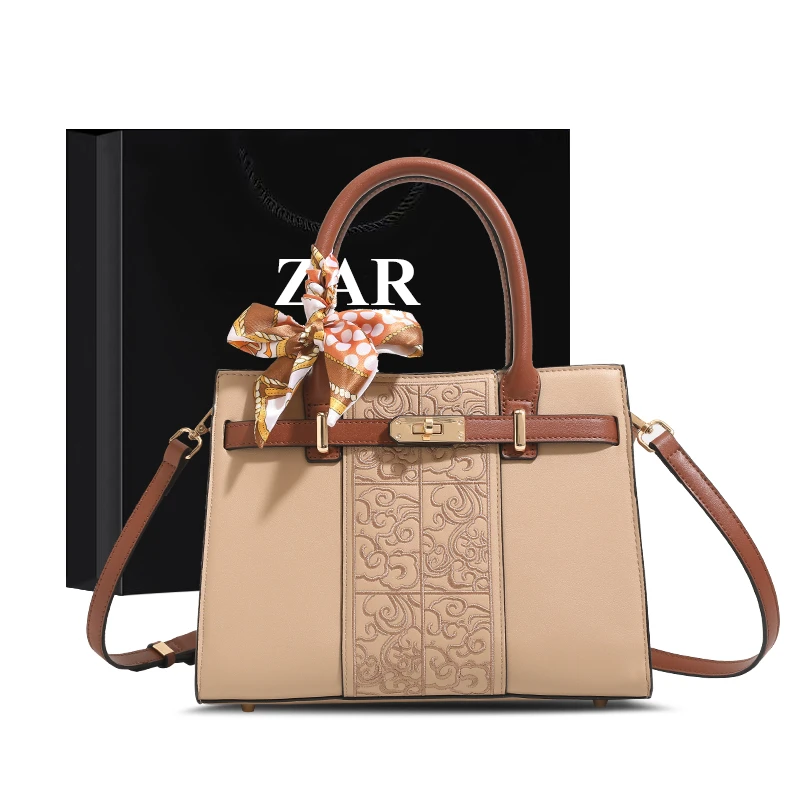 ZAR&RUILR/查瑞娜轻奢国风刺绣包包女高级感大气手提包时尚斜挎包