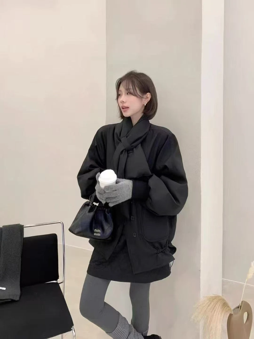 2025冬季新款韩系设计感高级花苞 显瘦加厚保暖防寒服