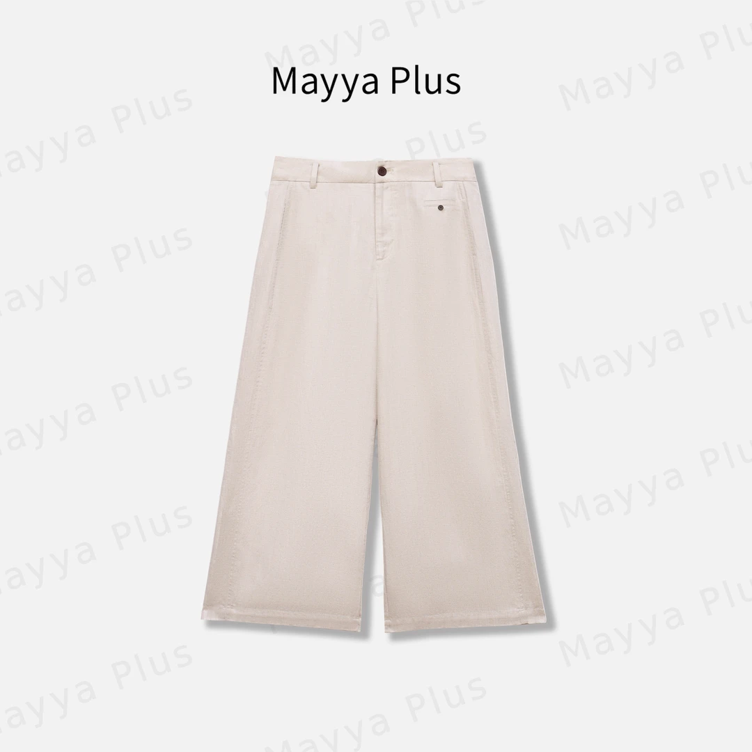 【麻裤】Mayya Plus麦芽定制亚麻直筒休闲女裤子显瘦阔腿裤32526630
