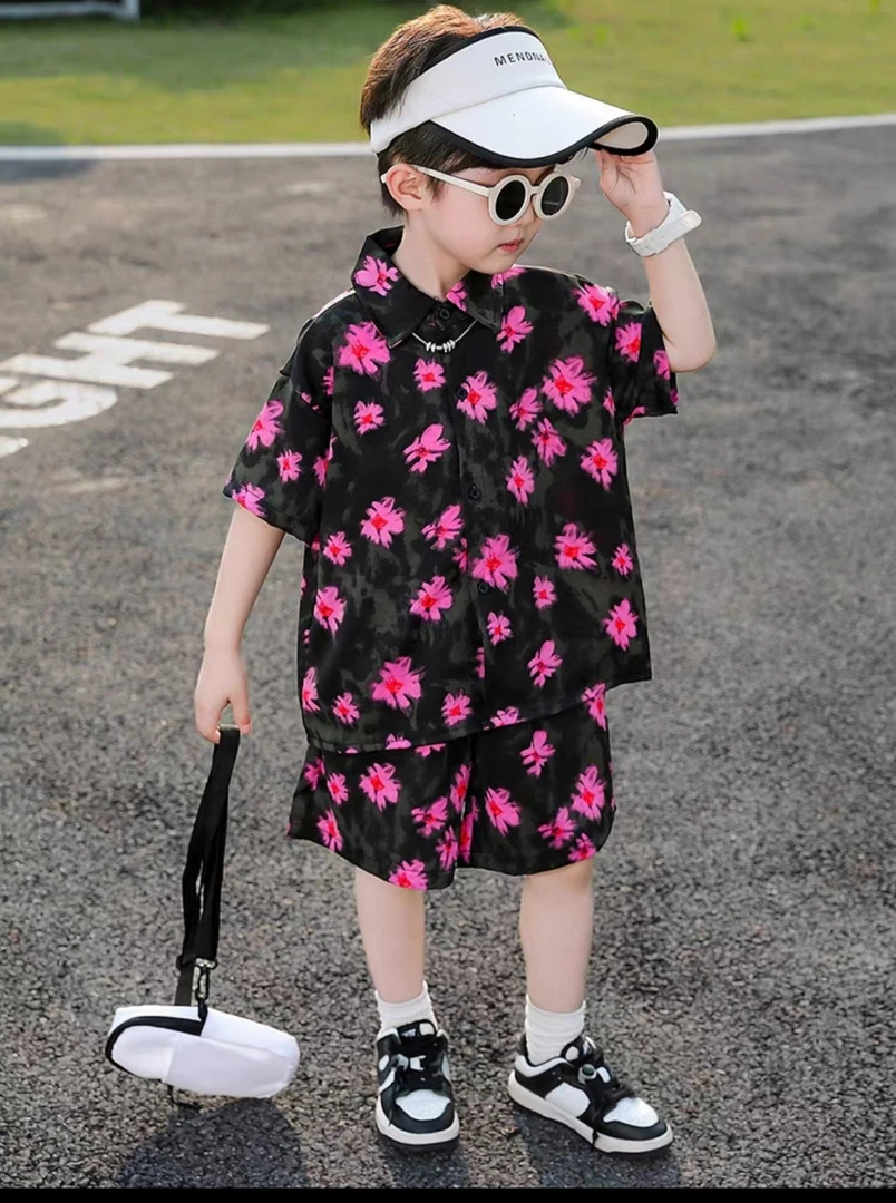 【国风韩风痞帅风】酷帅沙滩风帅气夏款套装2025新款儿童夏季薄款