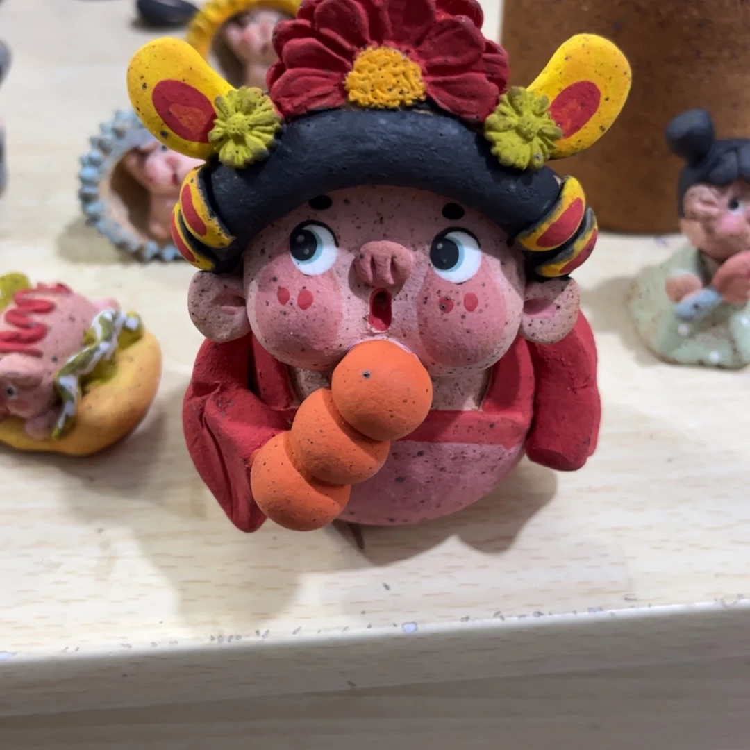 小***跑泥塑古镇炻陶花盆堵孔