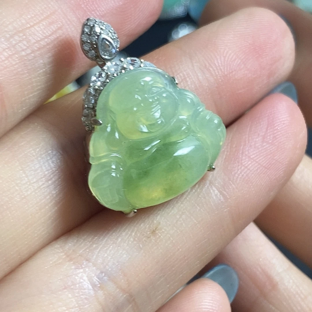 翡翠银S925镶嵌颈饰天然翡翠