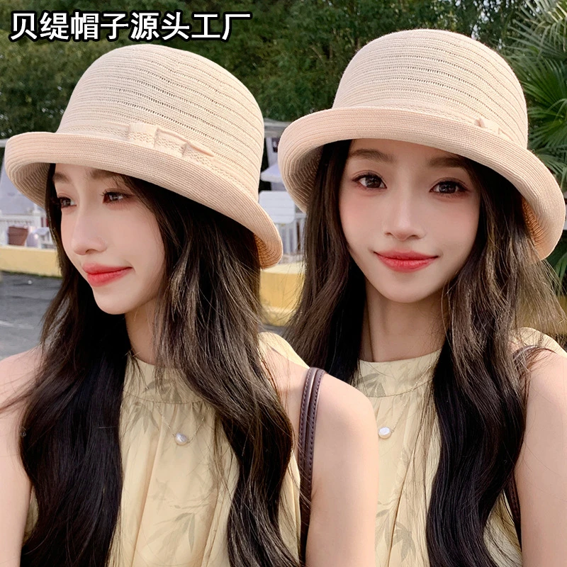 2025法式百搭新款盆帽女时尚甜美小清新渔夫帽夏天帽身加深棒球帽