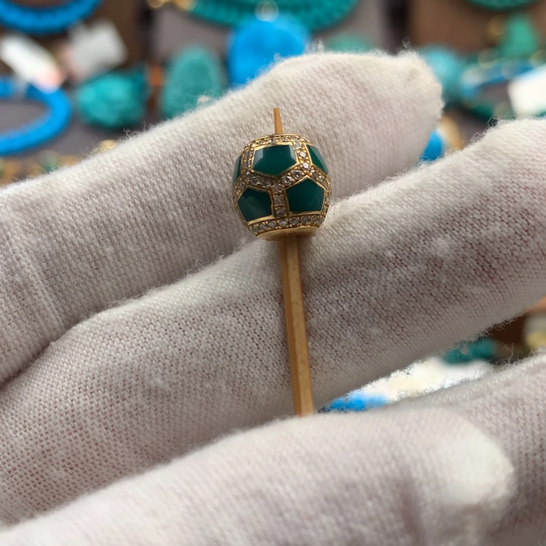 绿松石18K金镶嵌绿松石9.5mm